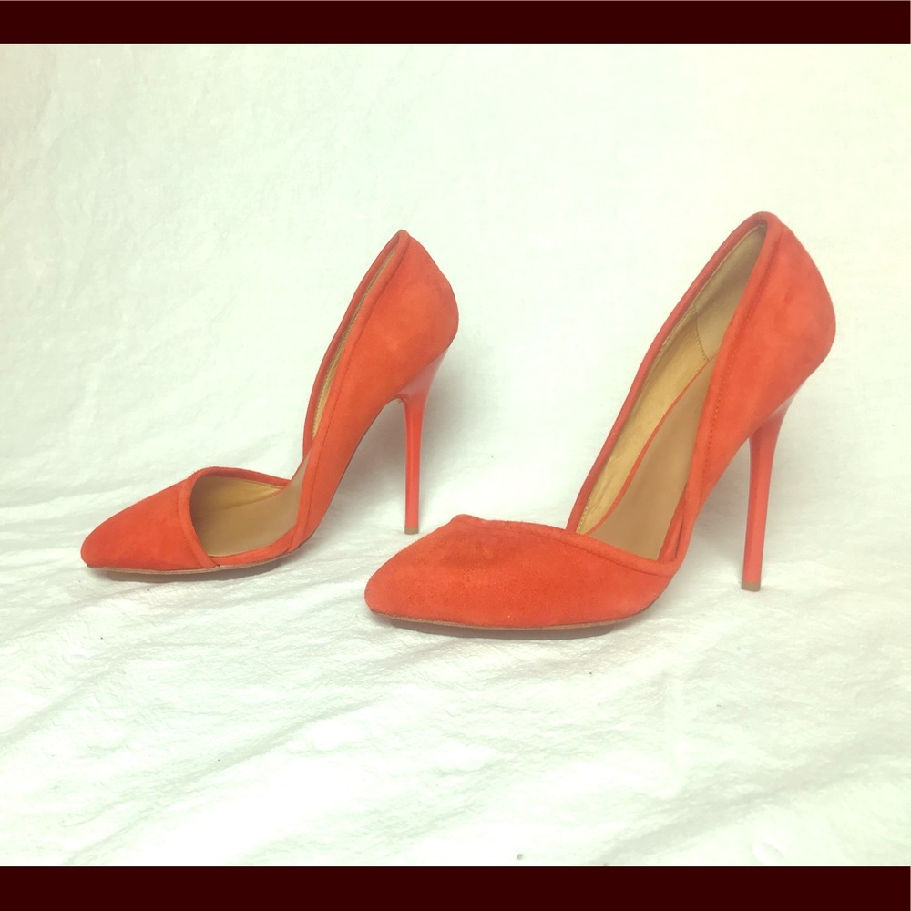 L.A.M.B Coral Suede Heels